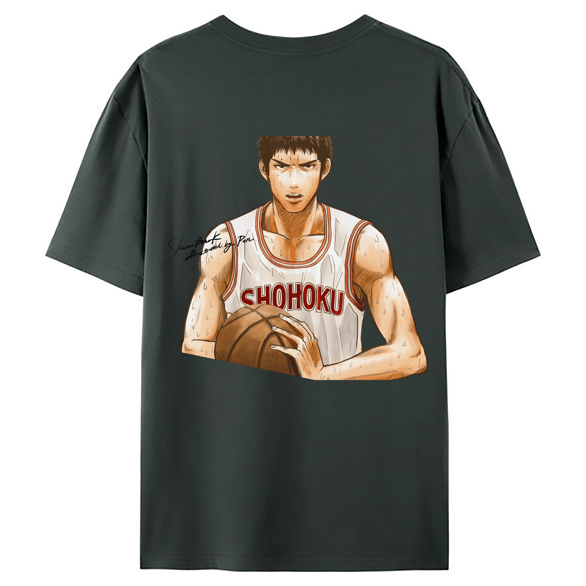 （画像用） SLAM DUNK／スラムダンク 綿100％ メンズ半袖Tシャツ（バックプリント） 通気性